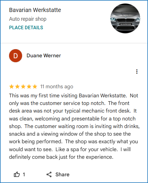 Review of Bavarian Werkstatte By Duane Werner