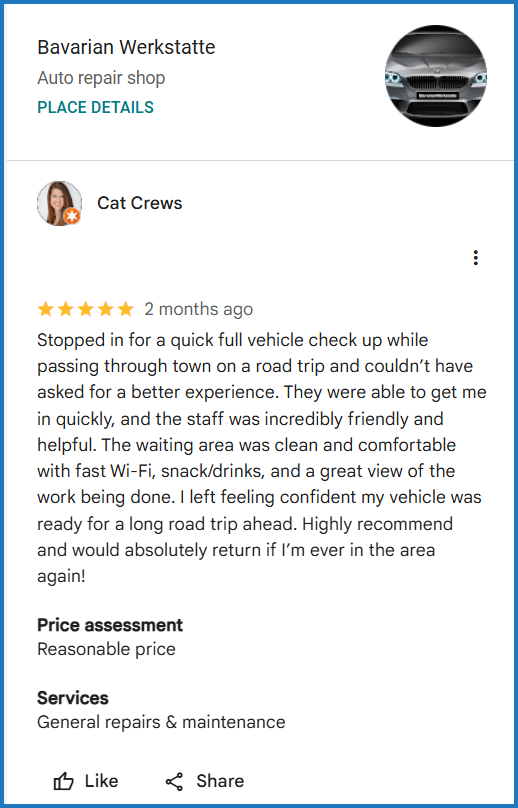 Review of Bavarian Werkstatte By Cat Crews